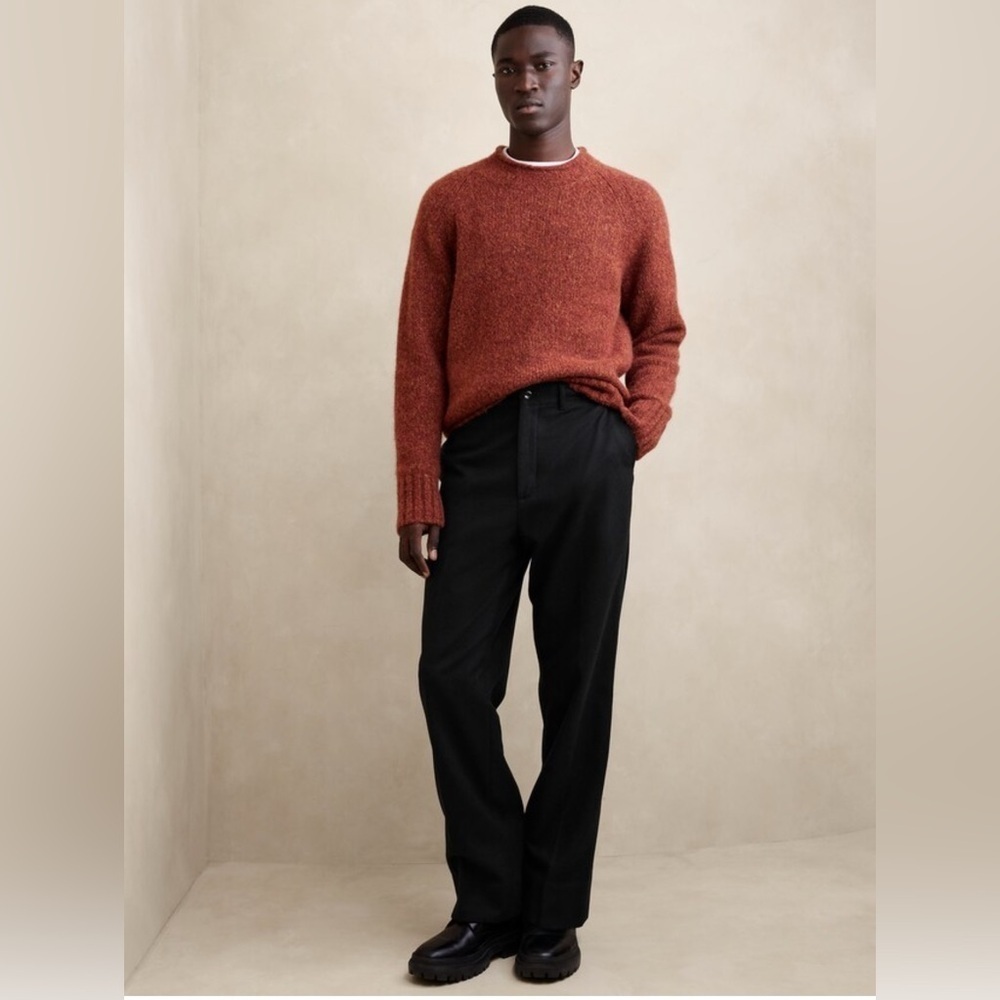 NWT Banana Republic Italian Melton Officer Black Pant Size 31.